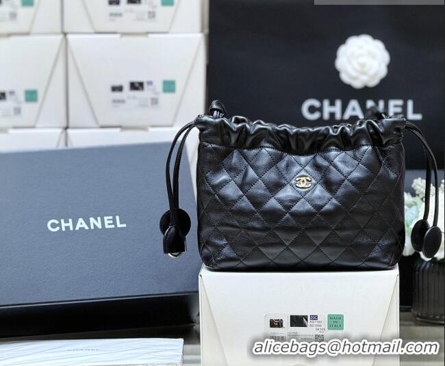 Best Price Chanel Clutch with Leather Strap in Black Lambskin AP5227 2026 Top Quality