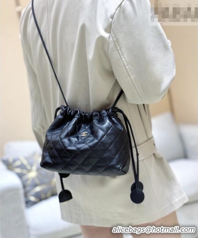 Best Price Chanel Clutch with Leather Strap in Black Lambskin AP5227 2026 Top Quality
