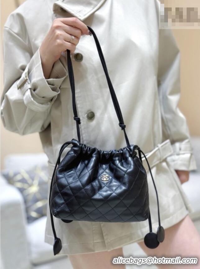 Best Price Chanel Clutch with Leather Strap in Black Lambskin AP5227 2026 Top Quality