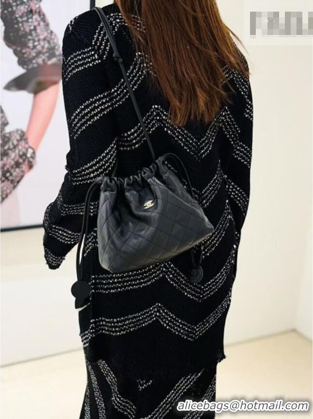 Best Price Chanel Clutch with Leather Strap in Black Lambskin AP5227 2026 Top Quality