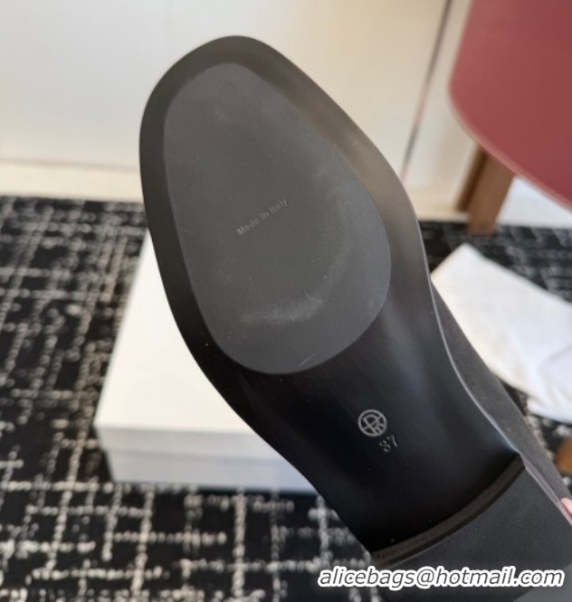 Top Design The Row Suede Flat Medium Boots TR120810 Black 2026