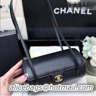 Best Price Chanel Small Bowling Bag in Grained Shiny Calfskin AS6143 Black 2026 Top Quality