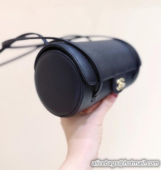 Best Price Chanel Small Bowling Bag in Grained Shiny Calfskin AS6143 Black 2026 Top Quality