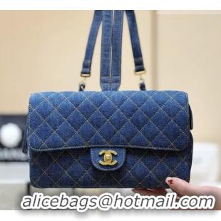 New Design Chanel 1996-1997 Denim Backpack 76828 Blue Top Quality