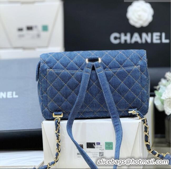 New Design Chanel 1996-1997 Denim Backpack 76828 Blue Top Quality