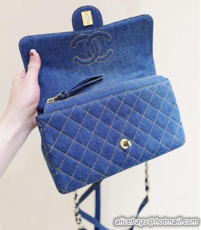 New Design Chanel 1996-1997 Denim Backpack 76828 Blue Top Quality