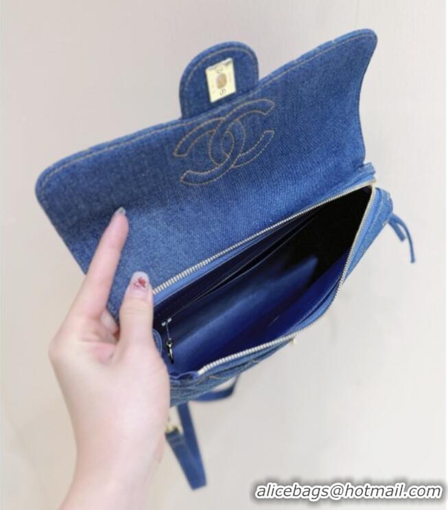 New Design Chanel 1996-1997 Denim Backpack 76828 Blue Top Quality