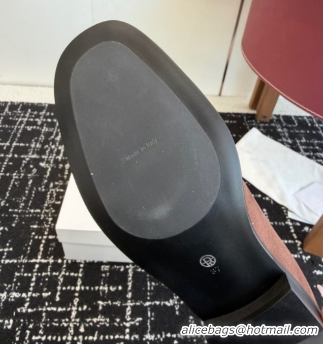 Unique Style The Row Suede Flat Medium Boots TR120810 Brown 2026