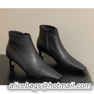 Classic Hot The Row Carla Leather Heel Ankle Boots 4cm TR120811 Black 2026