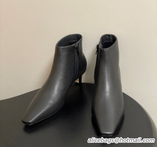 Classic Hot The Row Carla Leather Heel Ankle Boots 4cm TR120811 Black 2026