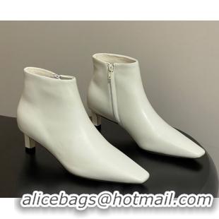 Buy Fashionable The Row Carla Leather Heel Ankle Boots 4cm TR120811 White 2026