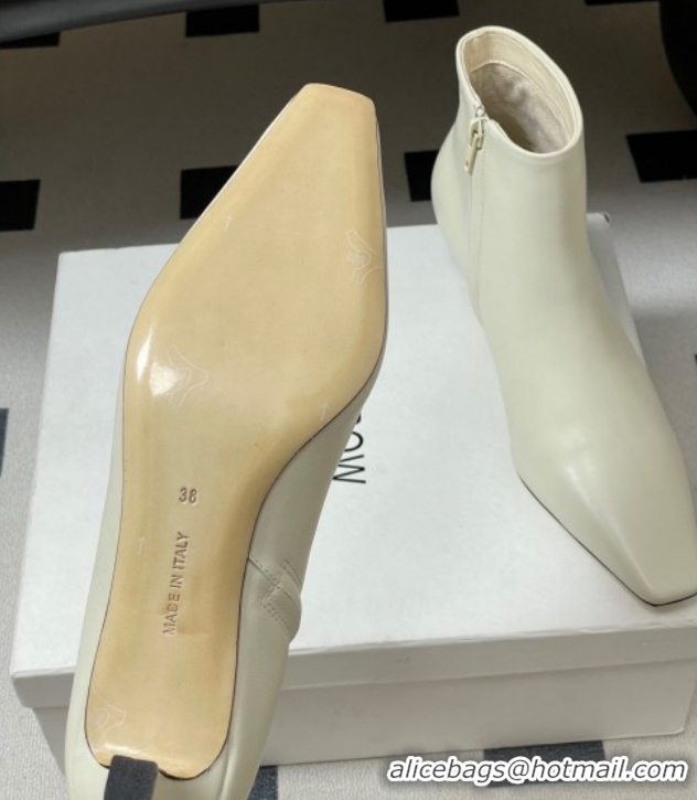 Buy Fashionable The Row Carla Leather Heel Ankle Boots 4cm TR120811 White 2026