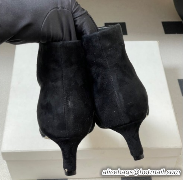 Most Popular The Row Carla Suede Heel Ankle Boots 4cm TR120811 Black 2026