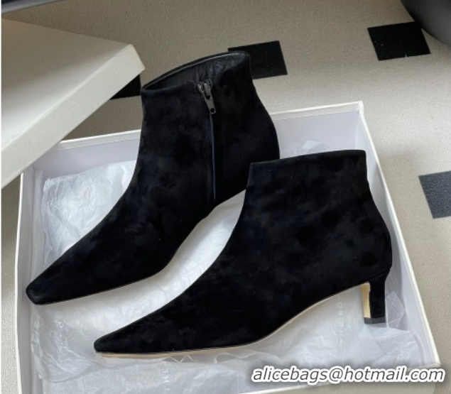 Most Popular The Row Carla Suede Heel Ankle Boots 4cm TR120811 Black 2026