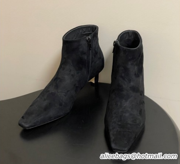 Most Popular The Row Carla Suede Heel Ankle Boots 4cm TR120811 Black 2026