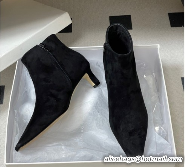 Most Popular The Row Carla Suede Heel Ankle Boots 4cm TR120811 Black 2026