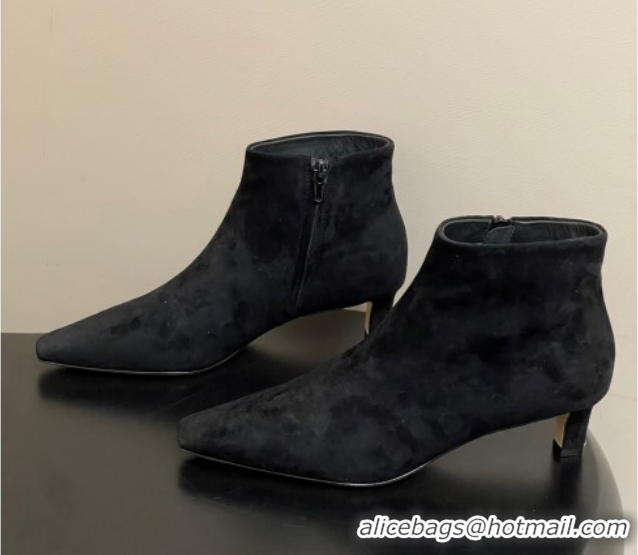 Most Popular The Row Carla Suede Heel Ankle Boots 4cm TR120811 Black 2026