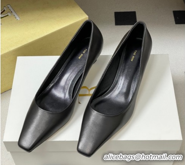 Purchase The Row Carla Leather Pumps 4cm in Calf Leather TR120812 Black 2026