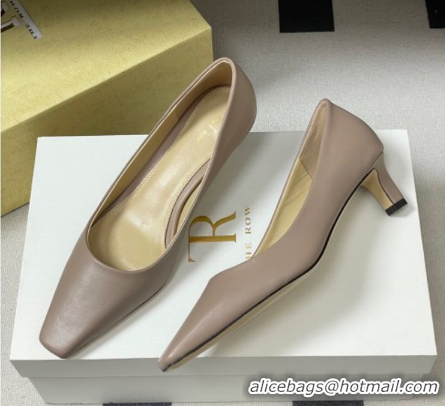 Sophisticated The Row Carla Leather Pumps 4cm in Calf Leather TR120812 Powder 2026
