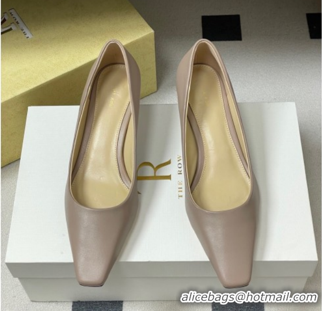 Sophisticated The Row Carla Leather Pumps 4cm in Calf Leather TR120812 Powder 2026