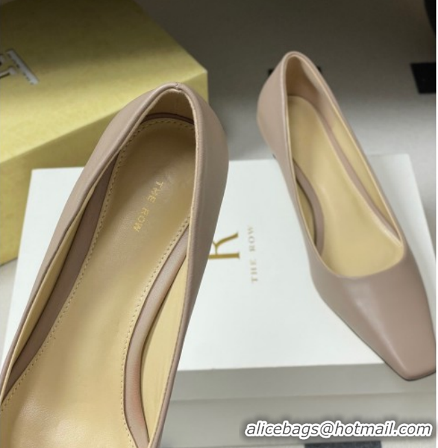Sophisticated The Row Carla Leather Pumps 4cm in Calf Leather TR120812 Powder 2026