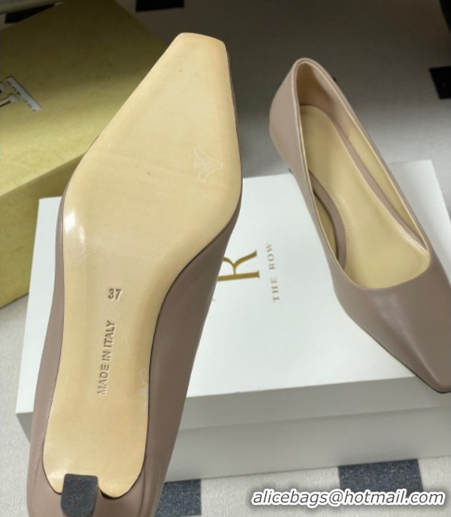 Sophisticated The Row Carla Leather Pumps 4cm in Calf Leather TR120812 Powder 2026