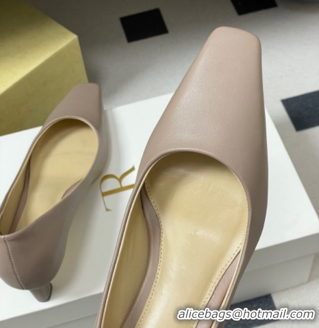 Sophisticated The Row Carla Leather Pumps 4cm in Calf Leather TR120812 Powder 2026