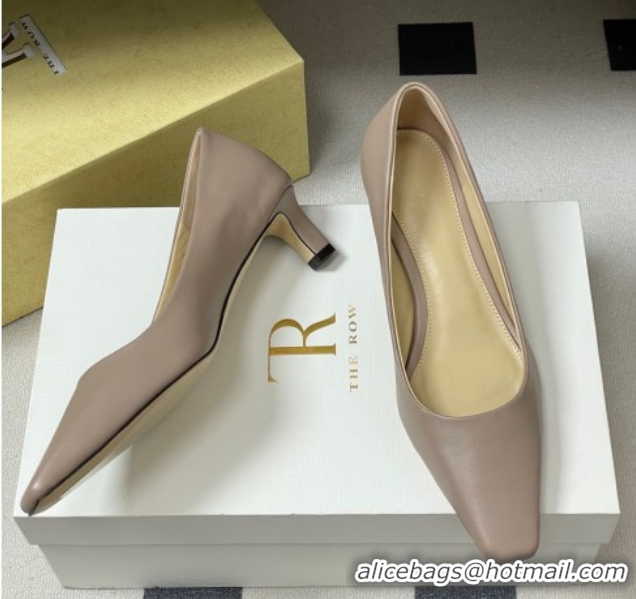Sophisticated The Row Carla Leather Pumps 4cm in Calf Leather TR120812 Powder 2026