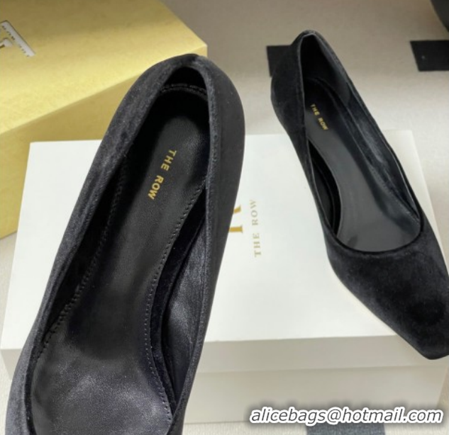 Most Popular The Row Carla Leather Pumps 4cm in Velvet TR120812 Black 2026