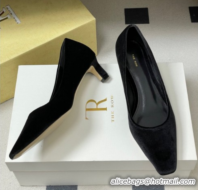 Most Popular The Row Carla Leather Pumps 4cm in Velvet TR120812 Black 2026