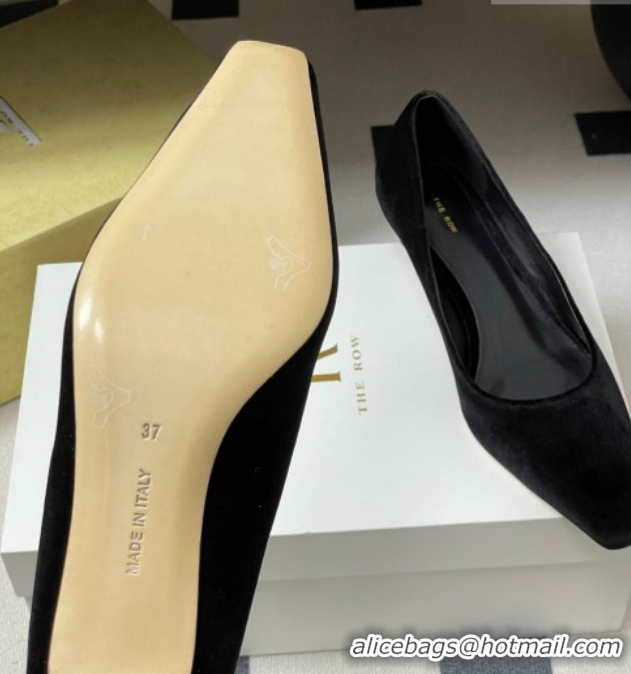 Most Popular The Row Carla Leather Pumps 4cm in Velvet TR120812 Black 2026
