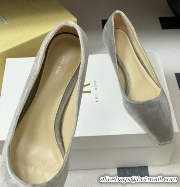 Grade Quality The Row Carla Leather Pumps 4cm in Velvet TR120812 Grey 2026