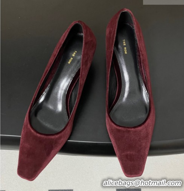 Duplicate The Row Carla Leather Pumps 4cm in Velvet TR120812 Red 2026