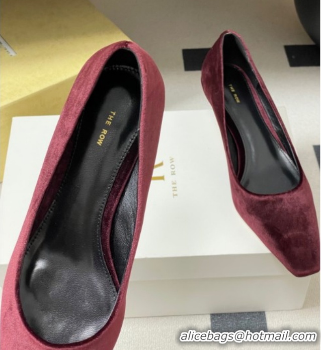 Duplicate The Row Carla Leather Pumps 4cm in Velvet TR120812 Red 2026