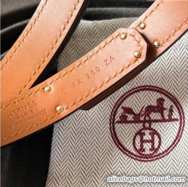 Buy Fashionable Hermes Epsom Leather Belt 1.8cm H2412 Grey/Gold