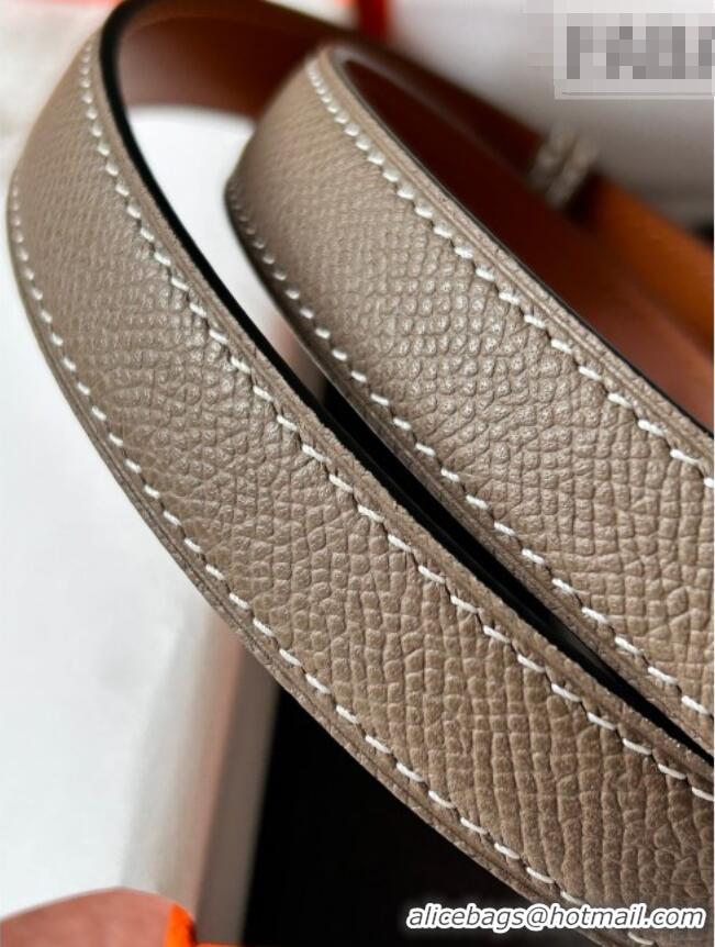 Buy Fashionable Hermes Epsom Leather Belt 1.8cm H2412 Grey/Gold