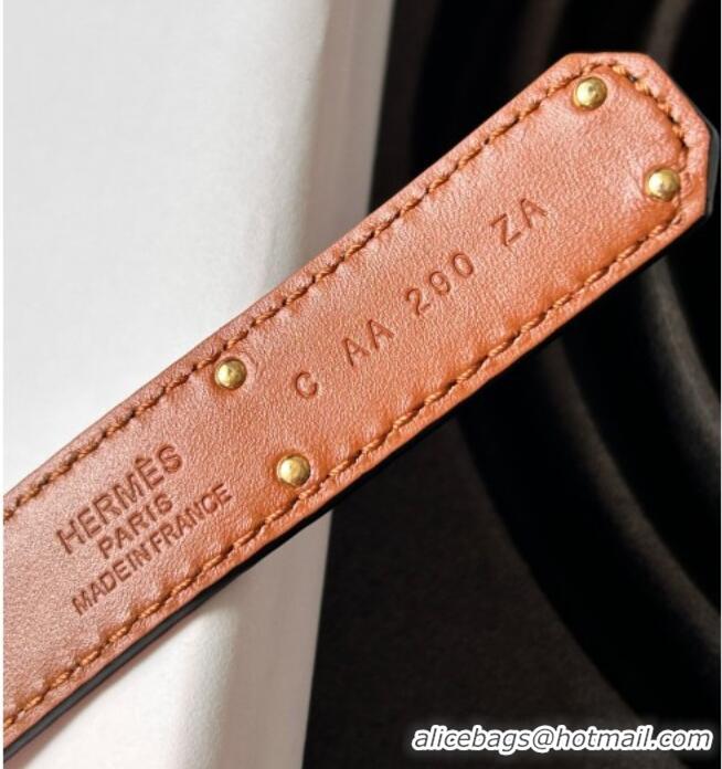 Luxury Discount Hermes Epsom Leather Belt 1.8cm H2412 Black/Gold