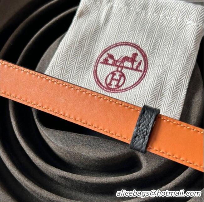 Luxury Discount Hermes Epsom Leather Belt 1.8cm H2412 Black/Gold