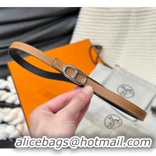 Promotional Hermes Maillon H Belt 1.3cm Buckle & Reversible Leather Strap H102201 Black/Brown 2024