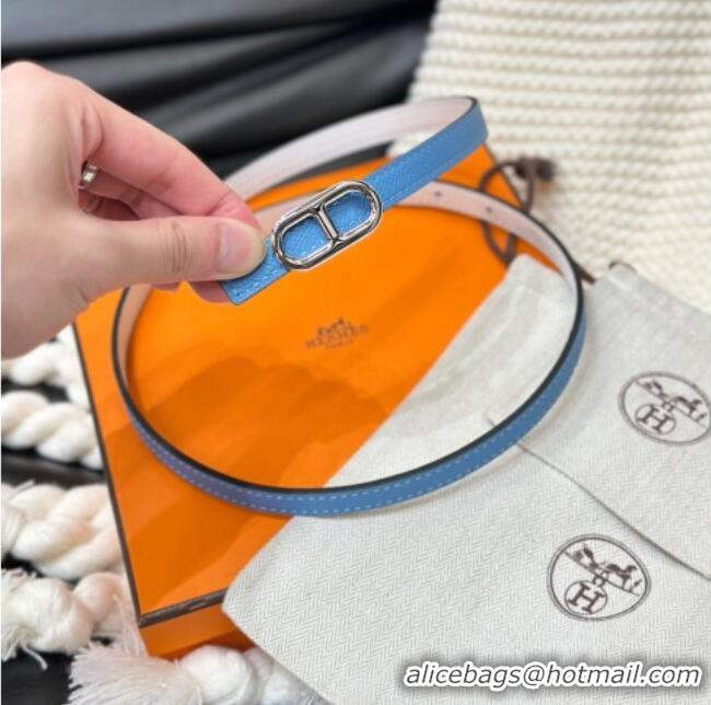 Buy Fashionable Hermes Maillon H Belt 1.3cm Buckle & Reversible Leather Strap H102201 Blue/White 2024