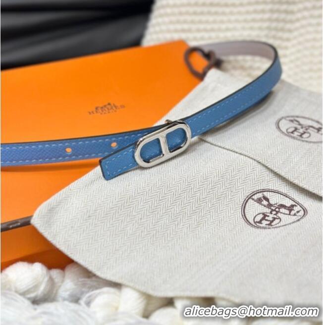 Buy Fashionable Hermes Maillon H Belt 1.3cm Buckle & Reversible Leather Strap H102201 Blue/White 2024