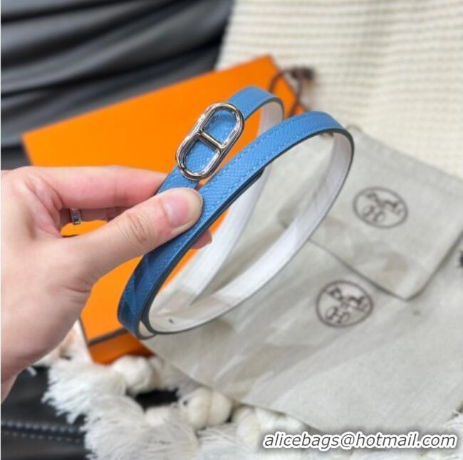 Buy Fashionable Hermes Maillon H Belt 1.3cm Buckle & Reversible Leather Strap H102201 Blue/White 2024