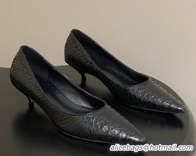 Pretty Style The Row Liisa Kitten Two Pumps 3.5cm in Embossed Leather TR120813 Black 2026