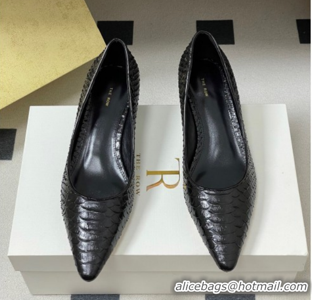 Pretty Style The Row Liisa Kitten Two Pumps 3.5cm in Embossed Leather TR120813 Black 2026