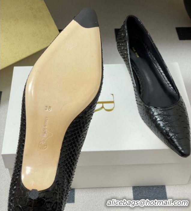 Pretty Style The Row Liisa Kitten Two Pumps 3.5cm in Embossed Leather TR120813 Black 2026