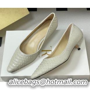 Top Grade The Row Liisa Kitten Two Pumps 3.5cm in Embossed Leather TR120813 White 2026