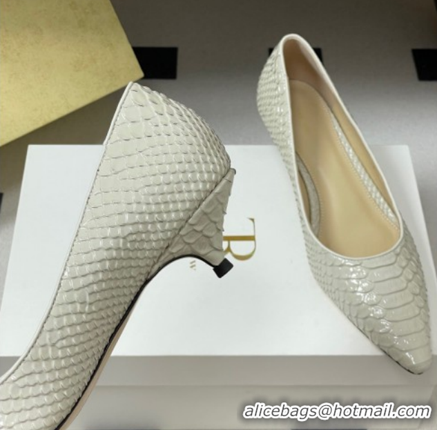 Top Grade The Row Liisa Kitten Two Pumps 3.5cm in Embossed Leather TR120813 White 2026