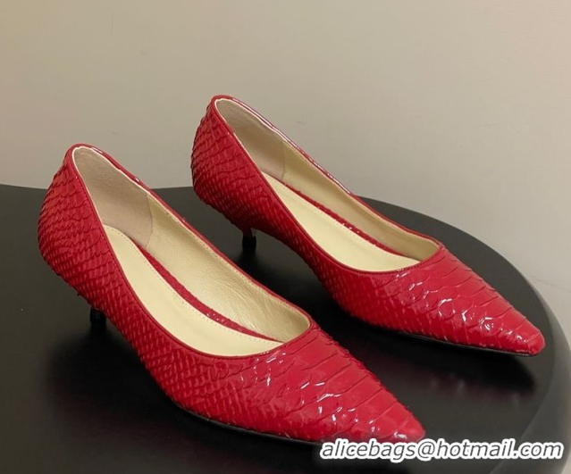 Durable The Row Liisa Kitten Two Pumps 3.5cm in Embossed Leather TR120813 Red 2026