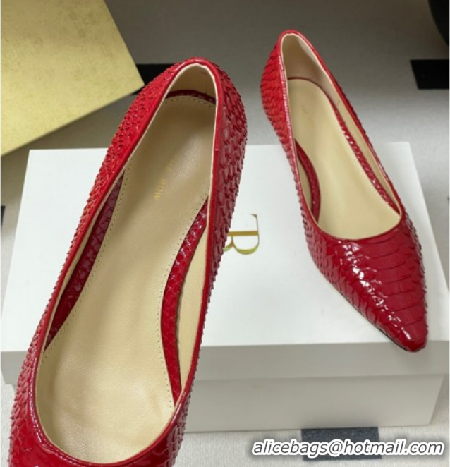Durable The Row Liisa Kitten Two Pumps 3.5cm in Embossed Leather TR120813 Red 2026