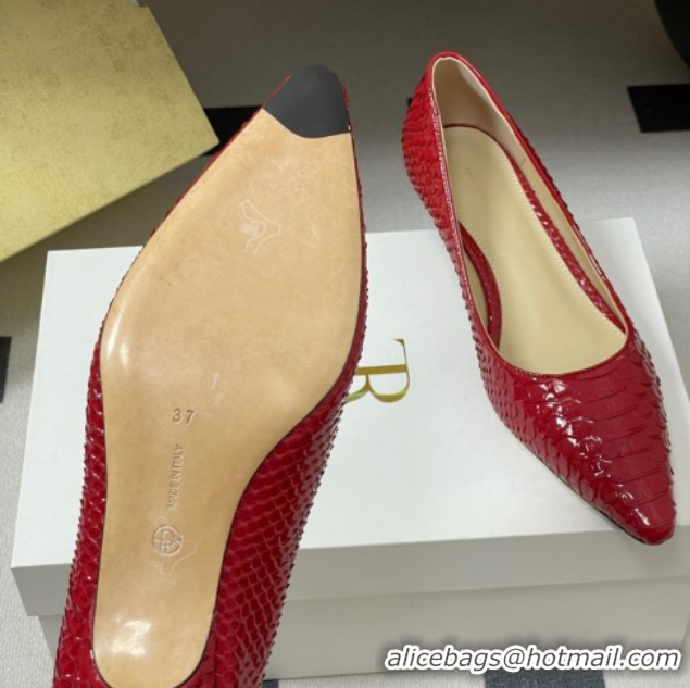 Durable The Row Liisa Kitten Two Pumps 3.5cm in Embossed Leather TR120813 Red 2026